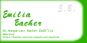 emilia bacher business card